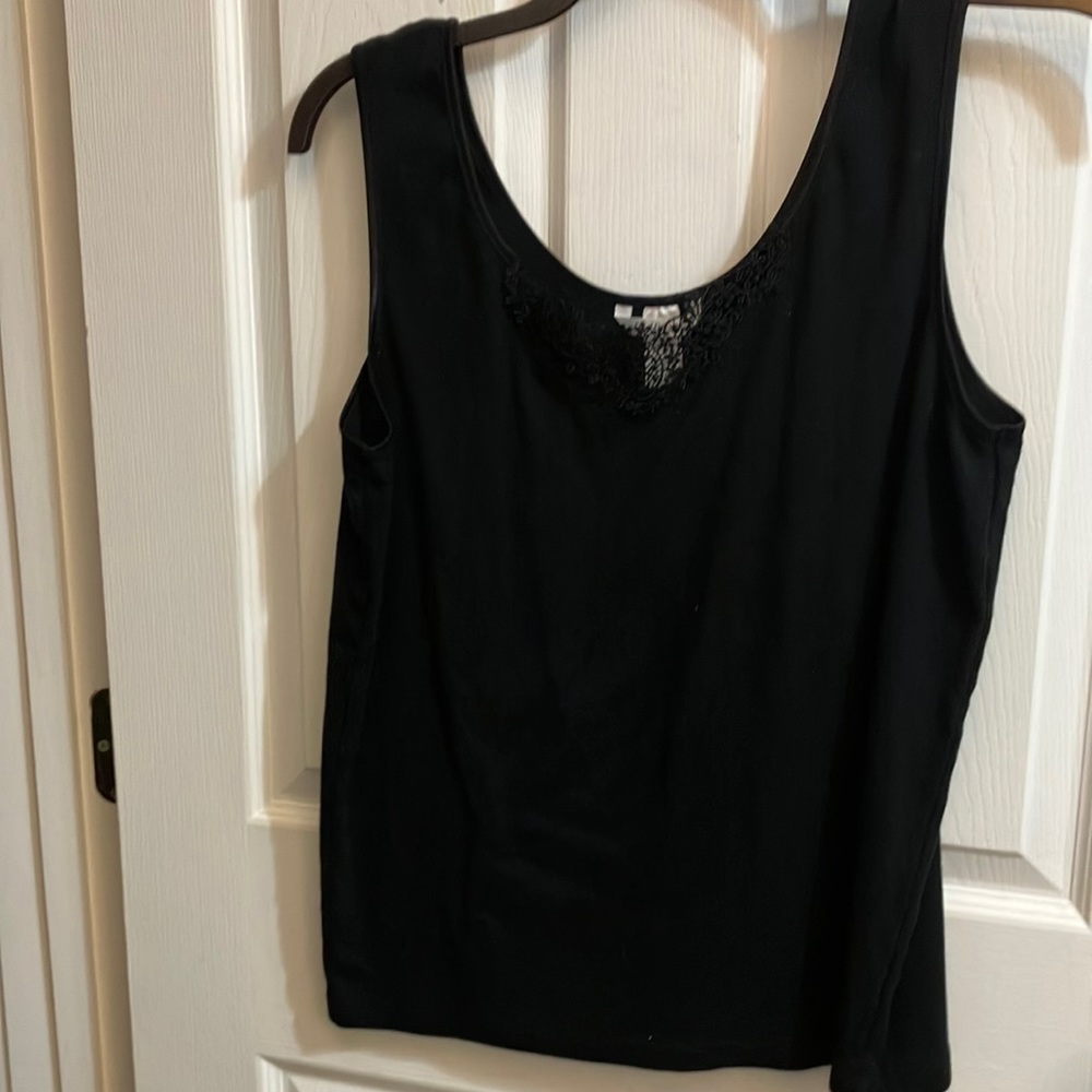 Cuddl Duds Black Sleeveless Shirt  - XL